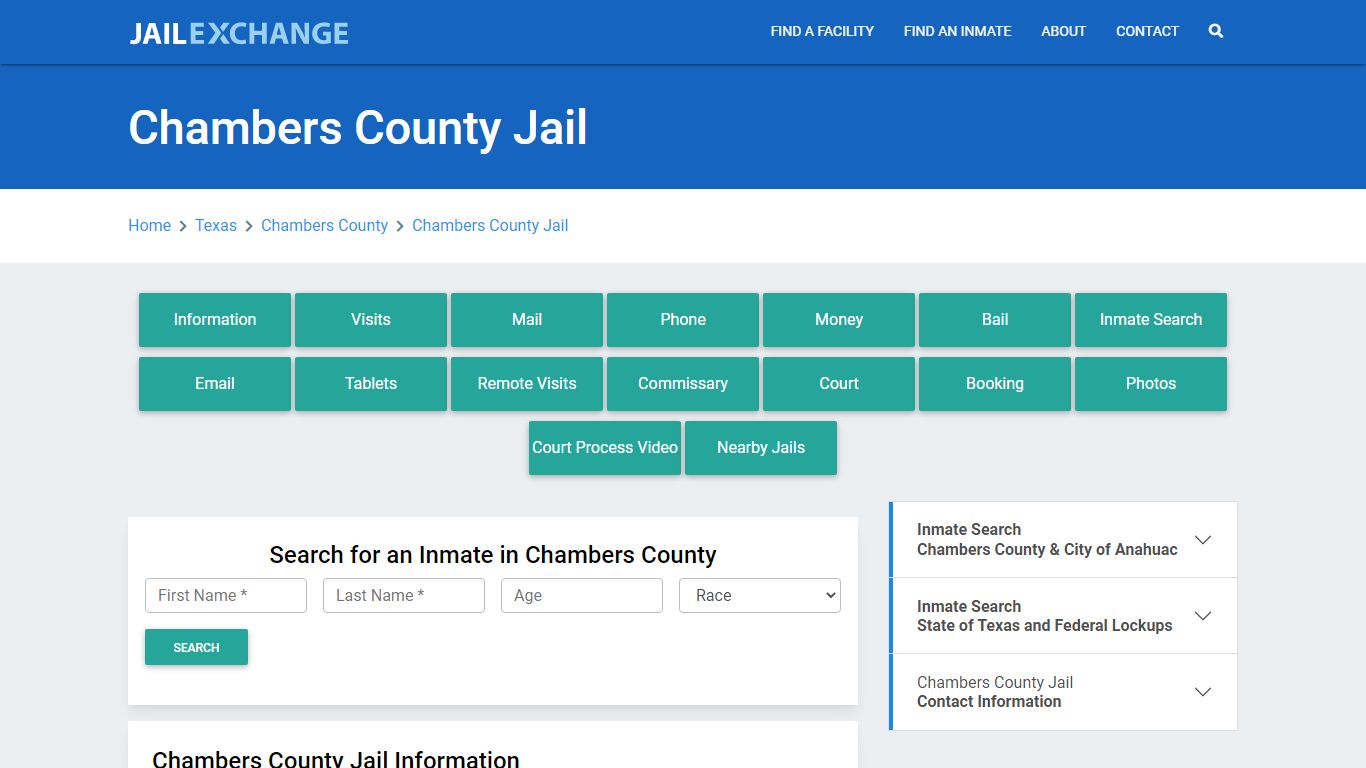 Chambers County Jail Roster Lookup, TX, Inmate Search