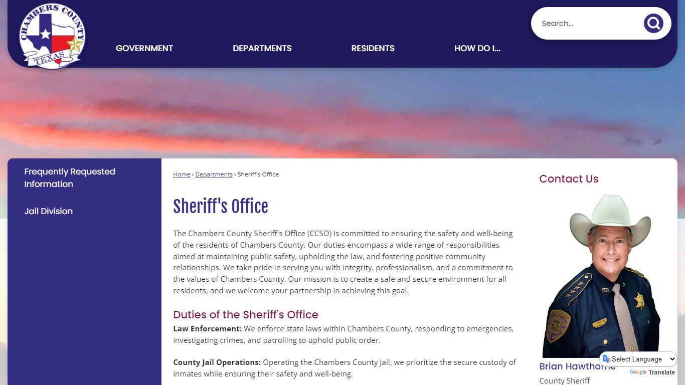 Sheriff's Office - Chambers County, TX